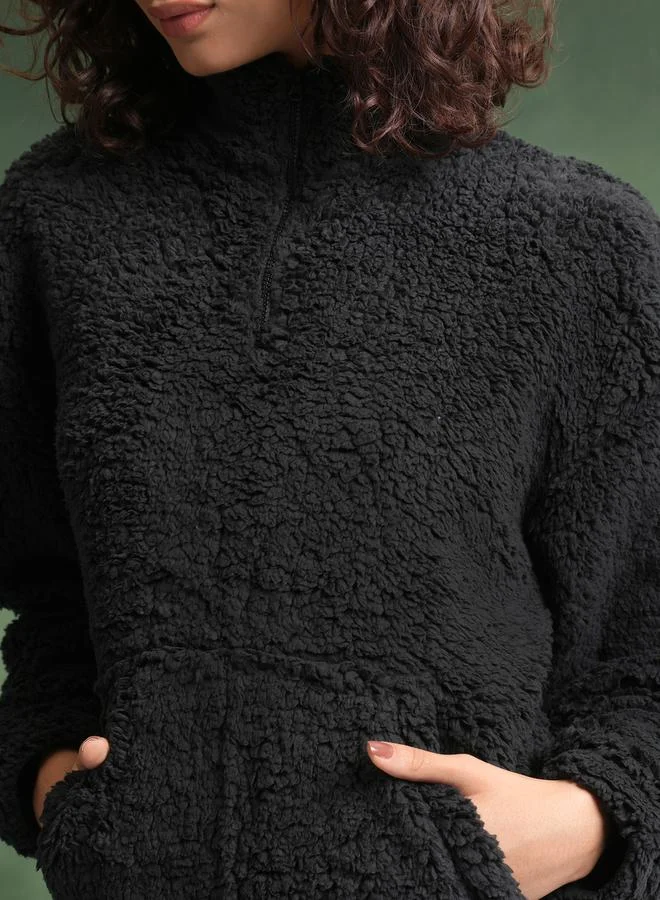 Tokyo Talkies Tokyo Talkies Textured Drop Shoulder Oversized Sweatshirt