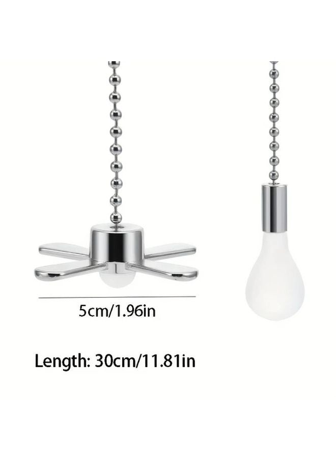 2pcs Decorative Ceiling Fan Pull Chain Extension Set With Metal Beaded Ball - Image 4