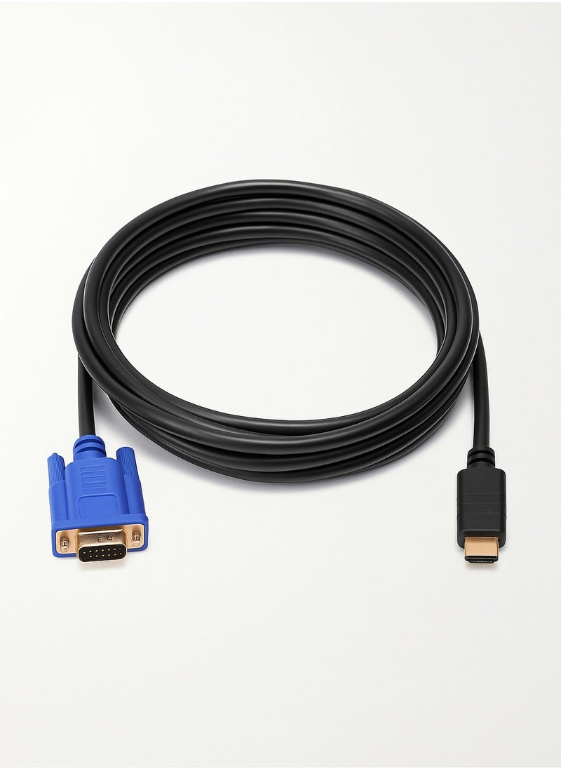 Generic HDMI Male to VGA Male Cable Adapter – 1.5M, 1080P Video Converter, Black/Blue  - Image 1