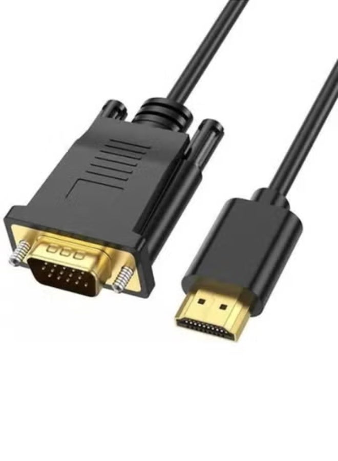 Bright HDMI Male to VGA Male Cable Adapter – 1.8M, 1080P Video Converter, Black/Blue - Image 4