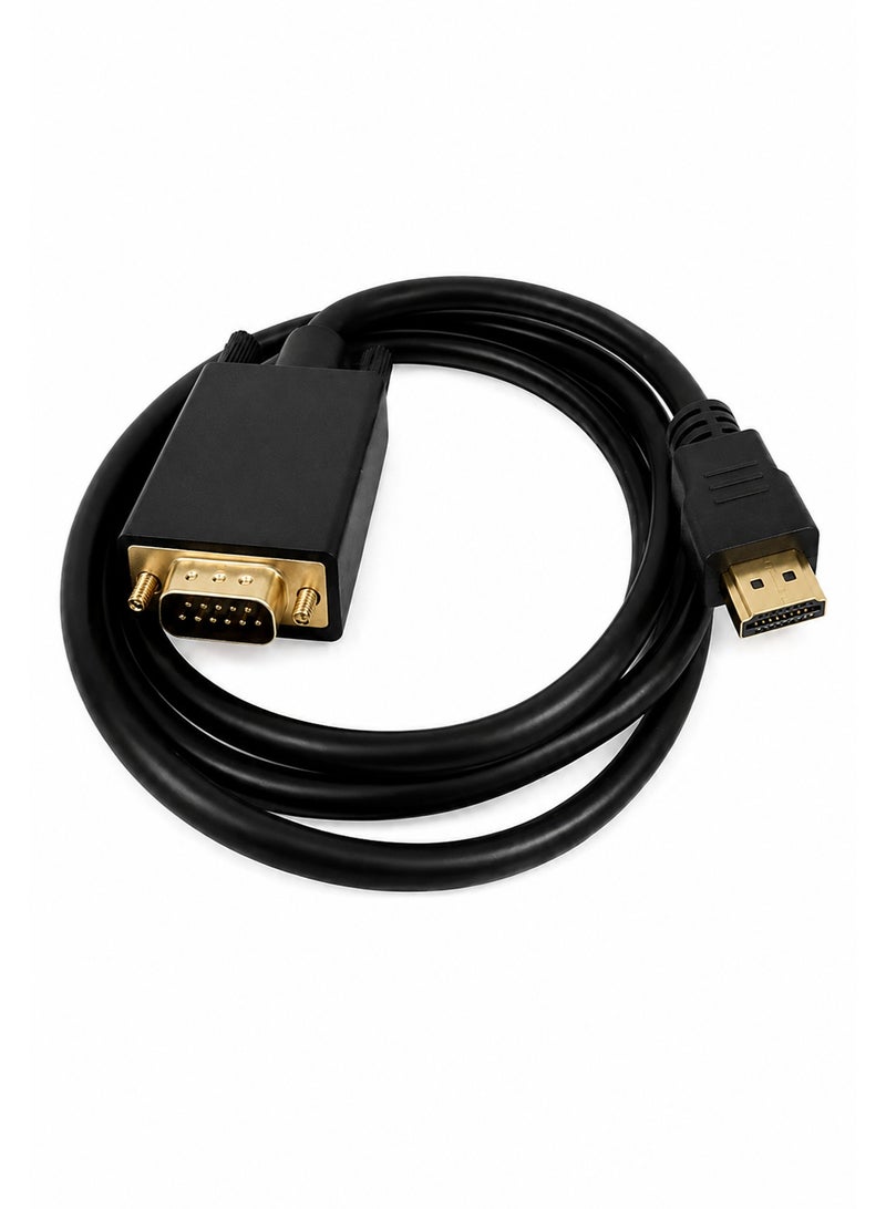 كابل محول HDMI إلى VGA بطول 1.8 متر – موصل ذكر إلى ذكر 15 دبوس، بجودة 1080P - Image 1