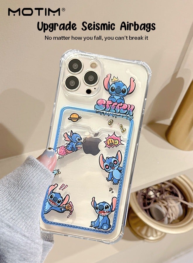 Motim iPhone 15 Pro Max Case Cover with Stitch Pattern, Scratch-Resistant Shockproof Case, Cartoon STITCH Anti-Yellowing Phone Cover for iPhone 15 Pro Max - Image 3