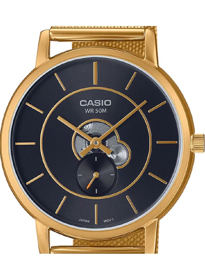 CASIO Men Watch - Analog Inner Workings Dial, Black Dial Stainless Steel Mesh Band Mtp-B130Mg-1Avdf. - Image 4