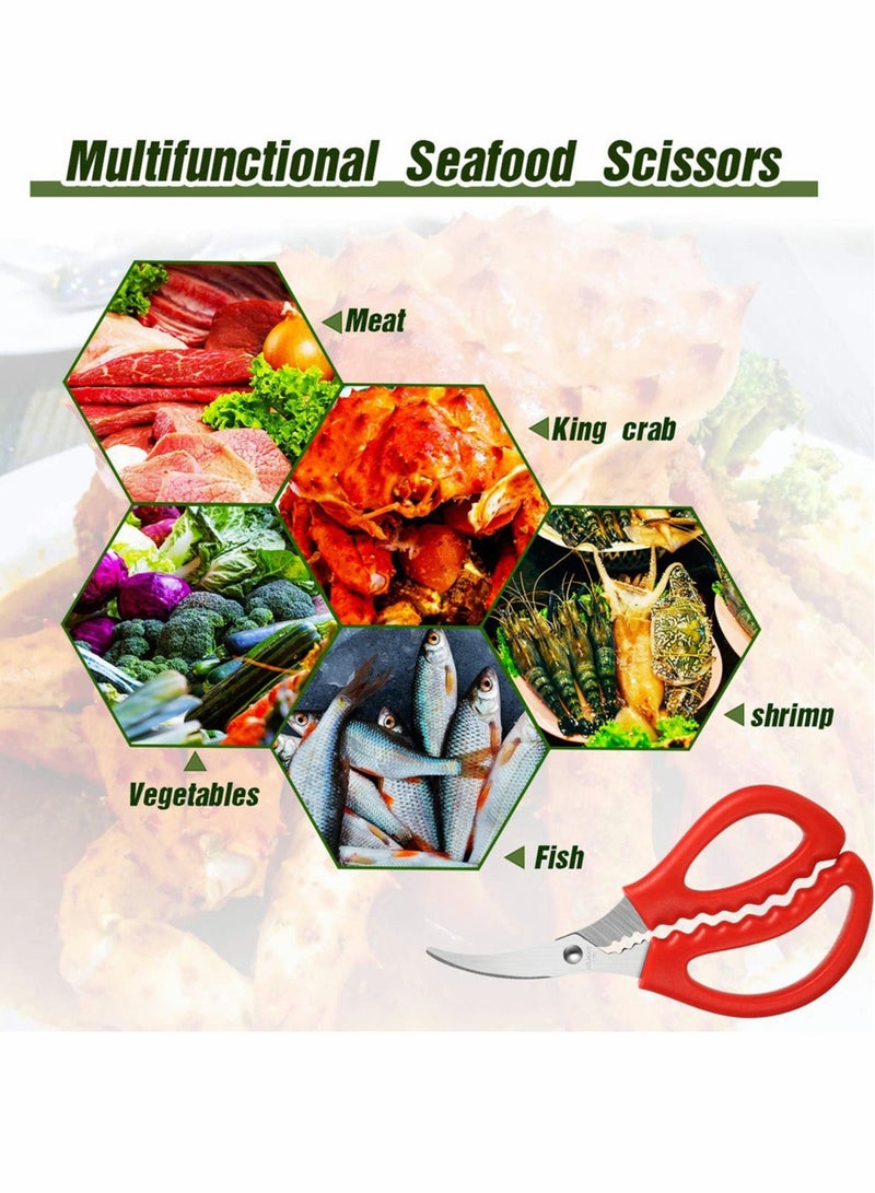 مجموعة مقصات بحرية متعددة الاستخدامات من الفولاذ المقاوم للصدأ للجمبري والسرطان والأستاكوزا 3 قطع أدوات مطبخ - Image 4
