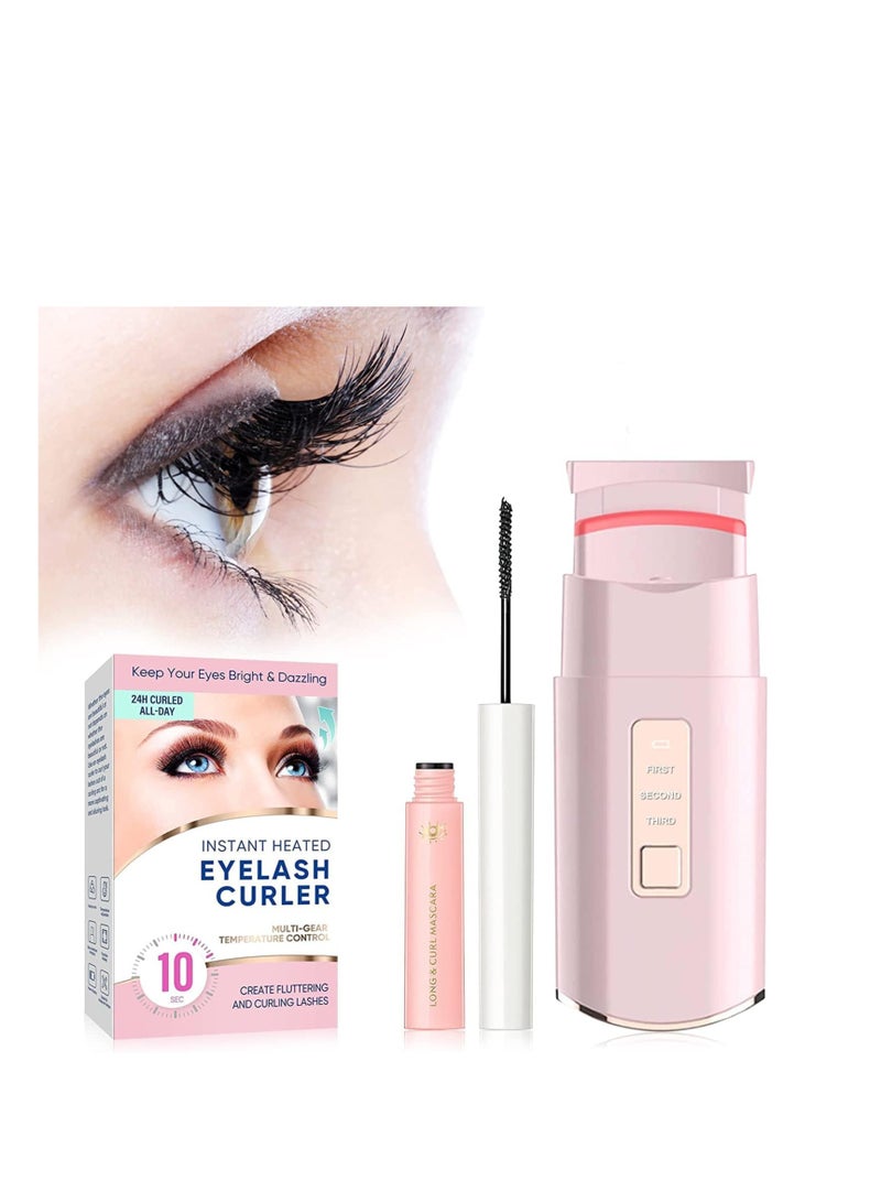 SYOSI Heated Eyelashes Curler USB Rechargeable Electric Eyelash Curlers with 3 Level Temp Quick Heating  LongLasting Curling Effect - Image 1