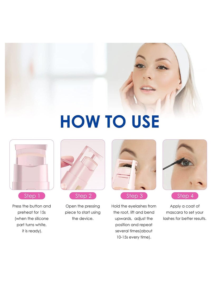 SYOSI Heated Eyelashes Curler USB Rechargeable Electric Eyelash Curlers with 3 Level Temp Quick Heating  LongLasting Curling Effect - Image 5