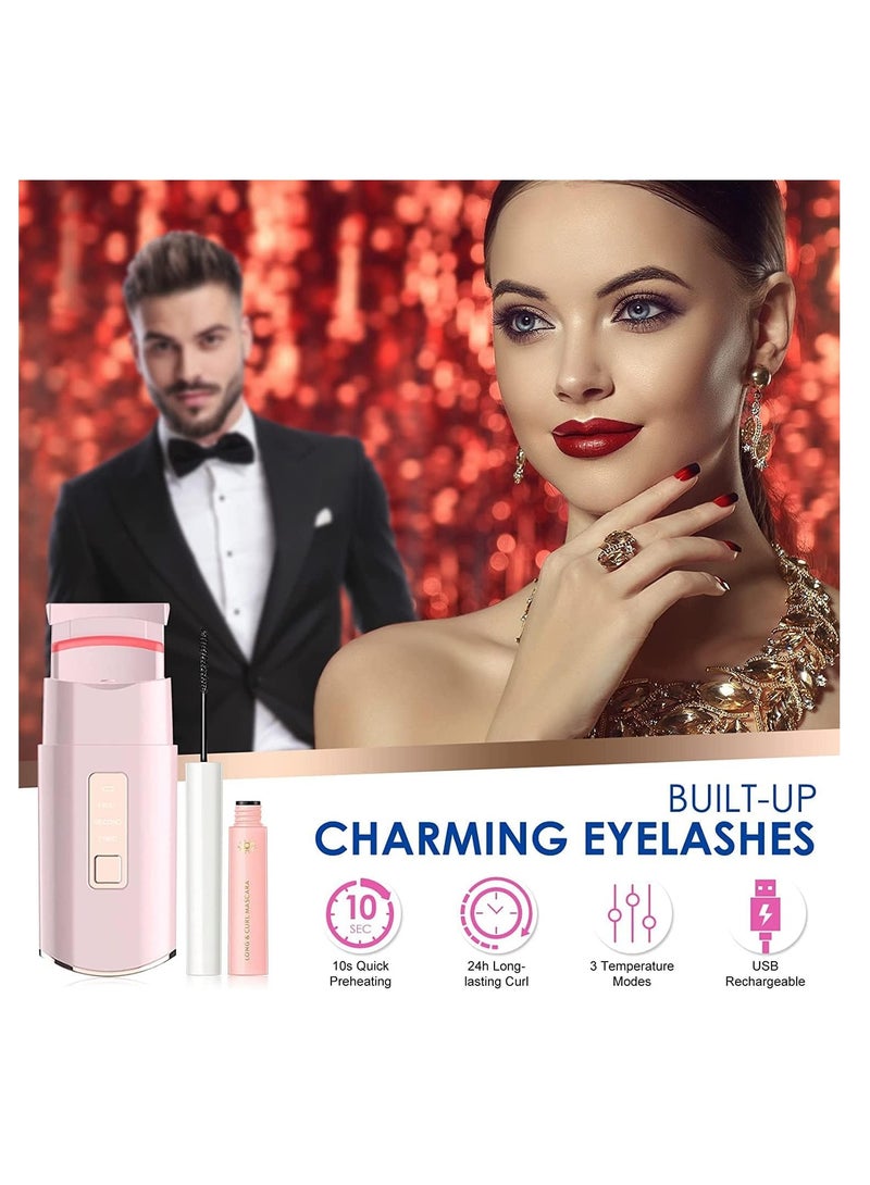 SYOSI Heated Eyelashes Curler USB Rechargeable Electric Eyelash Curlers with 3 Level Temp Quick Heating  LongLasting Curling Effect - Image 2