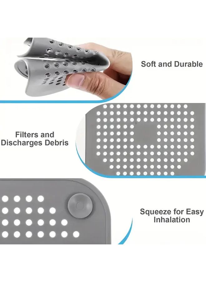 2 4 8pcs Grey Home Bathtub Shower Drain Hair Catcher Durable Bathroom Accessories Perfect Gift For Eleven Holidays - Image 5