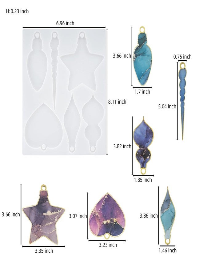 EDUEE Christmas Resin Molds 2 Pcs Silicone Christmas Ornaments Molds Round Star Epoxy Resin Casting Mold for DIY Christmas Tree Pendant Jewelry Keychain Xmas Home Decoration Crafts Gift - Image 3