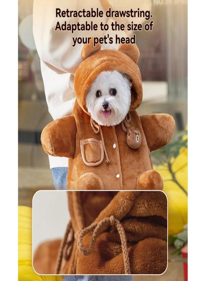 Layheld Cat Puppy Costume Winter Warm Outing Backpack Cute Bear Bee Design Anti-Escape Bag for Kitten Cat Small Dog (bee,Medium) - Image 4