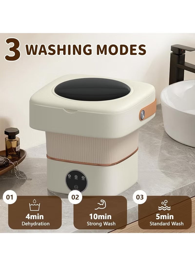 دينكس غسالة قابلة للطي، غسالة صغيرة محمولة قابلة للطي، غسالة دلو أوتوماتيكية منزلية صغيرة قابلة للطي للملابس الداخلية وملابس الأطفال، مناسبة للسفر والتخييم والشقق والسكن الجامعي - Image 5