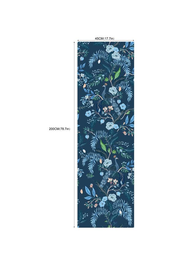 Bluejw Multi-element Flowers And Plants Peacock White Blue Self-adhesive Wallpaper Foreign Trade Hot-selling Wallpaper Removable Transformation Mural - Image 1