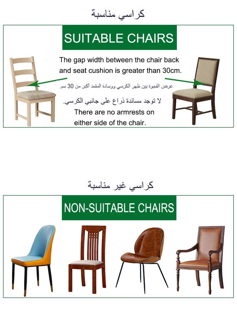 6 قطع يغطي المقعد لكراسي غرفة الطعام يغطي غطاء كرسي المطبخ يغطي كرسي غرفة الطعام اللون الصلب يغطي المقعد واقي أبيض - Image 4
