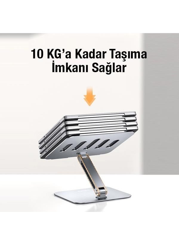 Polham 11-18 Inch Height Adjustable, Foldable Tablet and Laptop Stand, Non-Slip, Anti-Vibration Stand