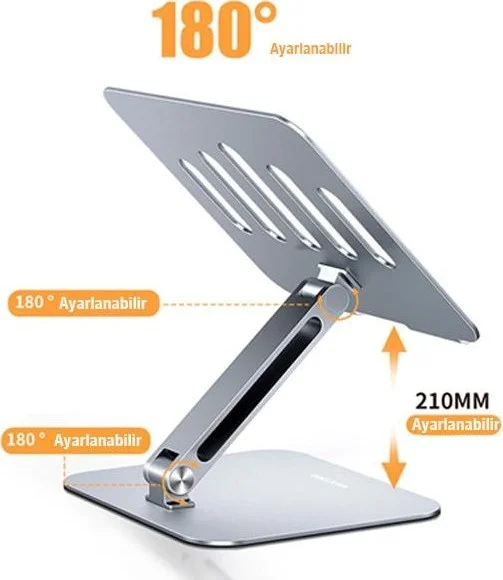 Polhammobile Polham 11-18 Inch Height Adjustable, Foldable Tablet and Laptop Stand, Non-Slip, Anti-Vibration Stand