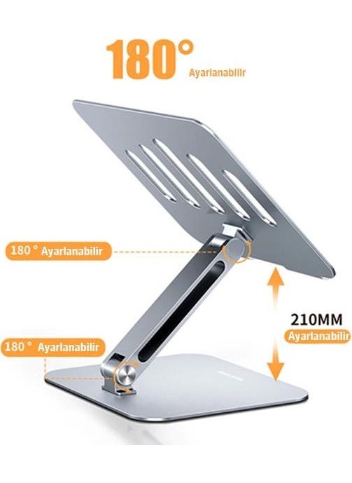 Polham 11-18 Inch Height Adjustable, Foldable Tablet and Laptop Stand, Non-Slip, Anti-Vibration Stand