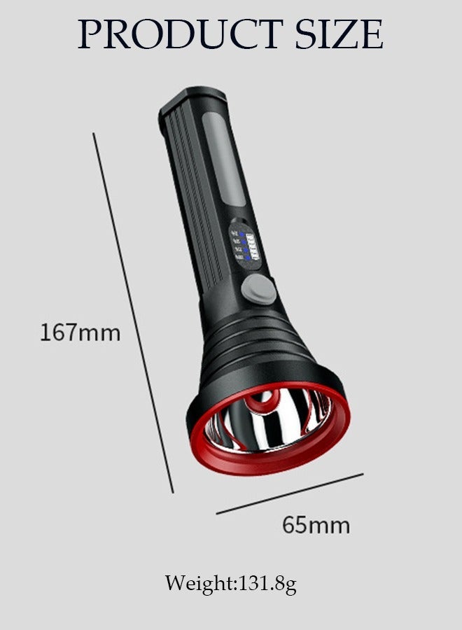 DUNISO Rechargeable LED Flashlights Alloy with Side Light Digital Display Handheld Flashlight with Zoomable 4 Modes Super Bright Flashlights for Emergencies Camping Hiking - Image 4
