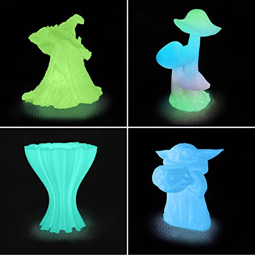 iSANMATE 3D Printer Filament Bundle, Glow in The Dark Filament Multicolor, Green, Blue and Blue-Green, PLA Filament 1.75 mm, Dimensional Accuracy +/- 0.03 mm, 250g X 4 Pack - Image 3