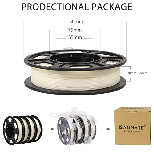 iSANMATE 3D Printer Filament Bundle, Glow in The Dark Filament Multicolor, Green, Blue and Blue-Green, PLA Filament 1.75 mm, Dimensional Accuracy +/- 0.03 mm, 250g X 4 Pack - Image 5