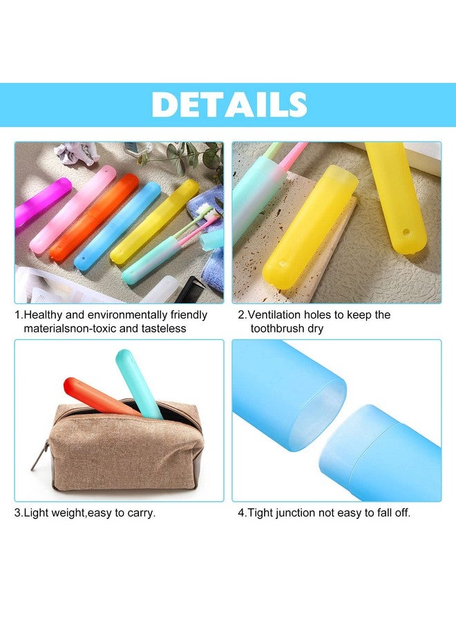 Chengu 40 Pieces Travel Toothbrush Holder Case Portable Plastic Pencil Case Holder Toothbrush Carrier Cover Case Bulk Toothbrush Storage Containers for Traveling Camping Bathroom Business, 7 Colors - Image 3