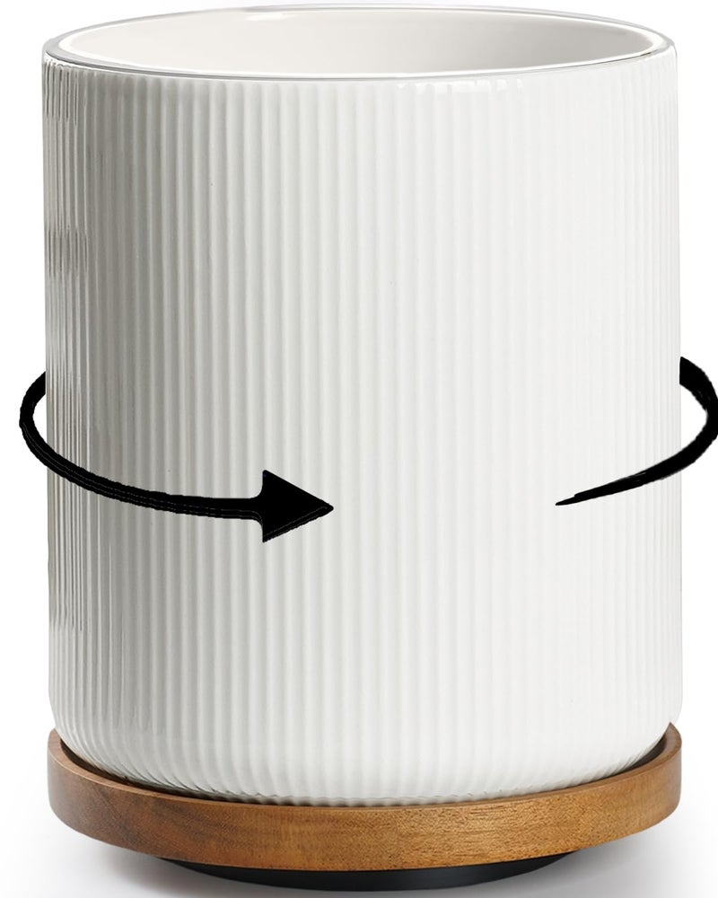 getstar Extra Large Rotating Utensil Holder for Kitchen Counter, 7.9" Ceramic Utensils Crocks Set for Countertop Large & Small Utensil Organizer for Spatula Farmhouse Kitchen Decor - Image 1