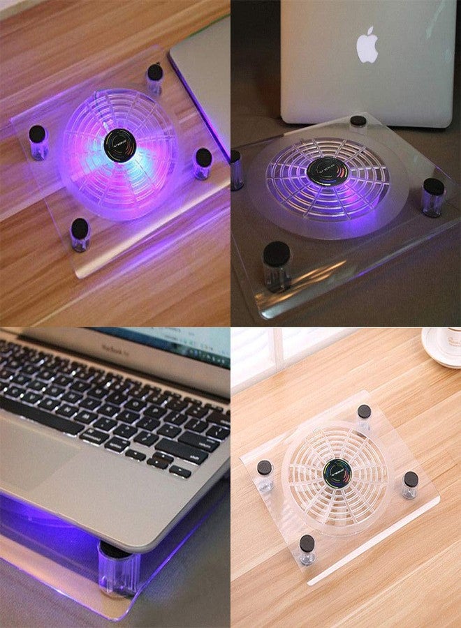 WFPOWER WOWLED USB RGB LED Cooler Cooling Fan Pad Stand with Mini Controller Transparent for Labtop Notebook PS4 Playstation 4 Xbox 360 Xbox One Consoles - Image 5