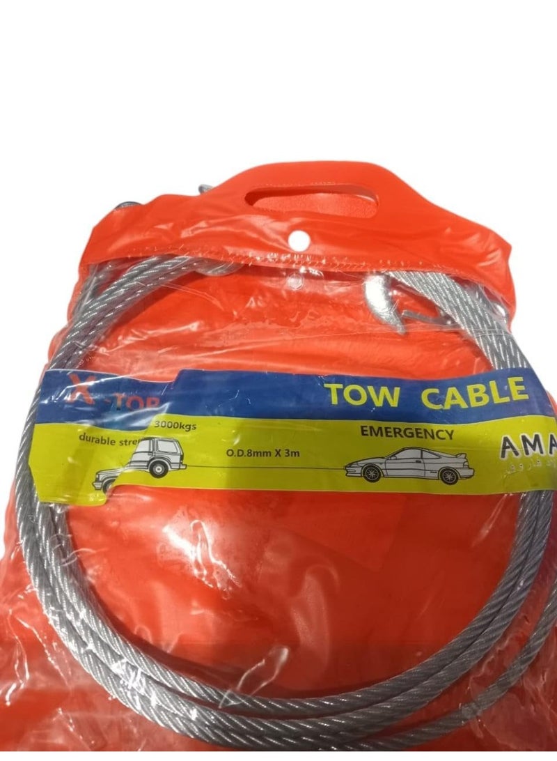 سلك سحب سيارة من الفولاذ المقاوم للصدأ 8 مم - فضي 3 أطنان - Image 2