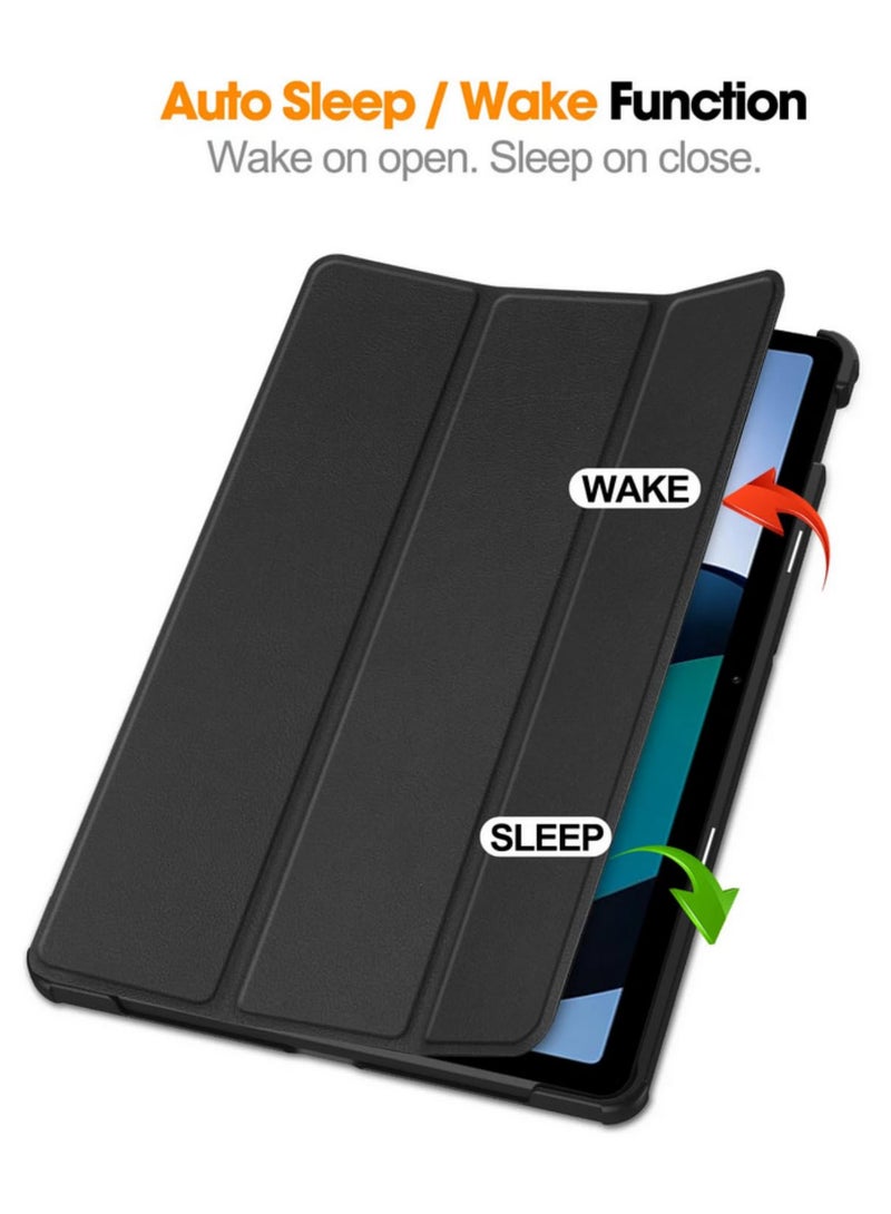 For Xiaomi Redmi Pad SE Case 11 inch 2023 Tri-Folding Flip Stand Cover with Auto Sleep Magnetic Protection Slim Shockproof Design Multiple Viewing Angles for Redmi Red Mi Pad SE Tablet Black - Image 2