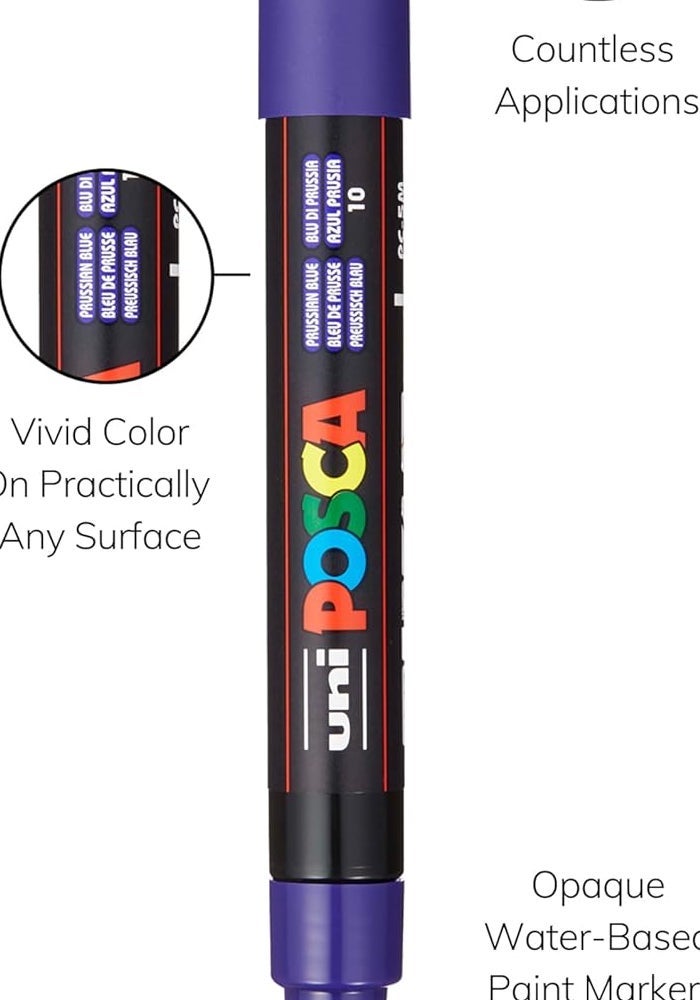 بوسكا POSCA PC-5M Water Based Permanent Marker Set of 8 - Image 3