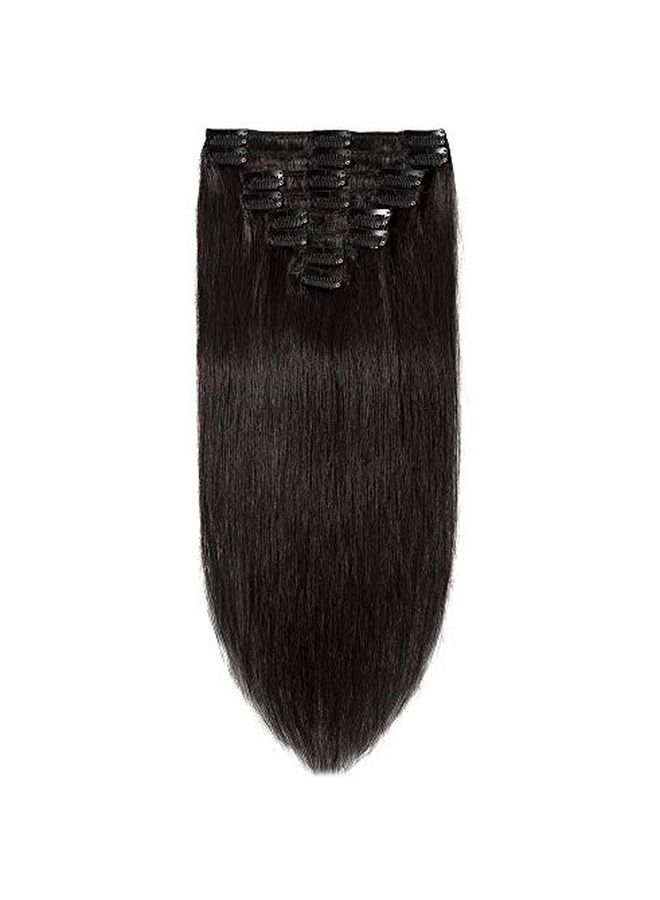 Loquat 8-Piece Clip In Straight Hair Extension Set 1B Natural Black 20inch