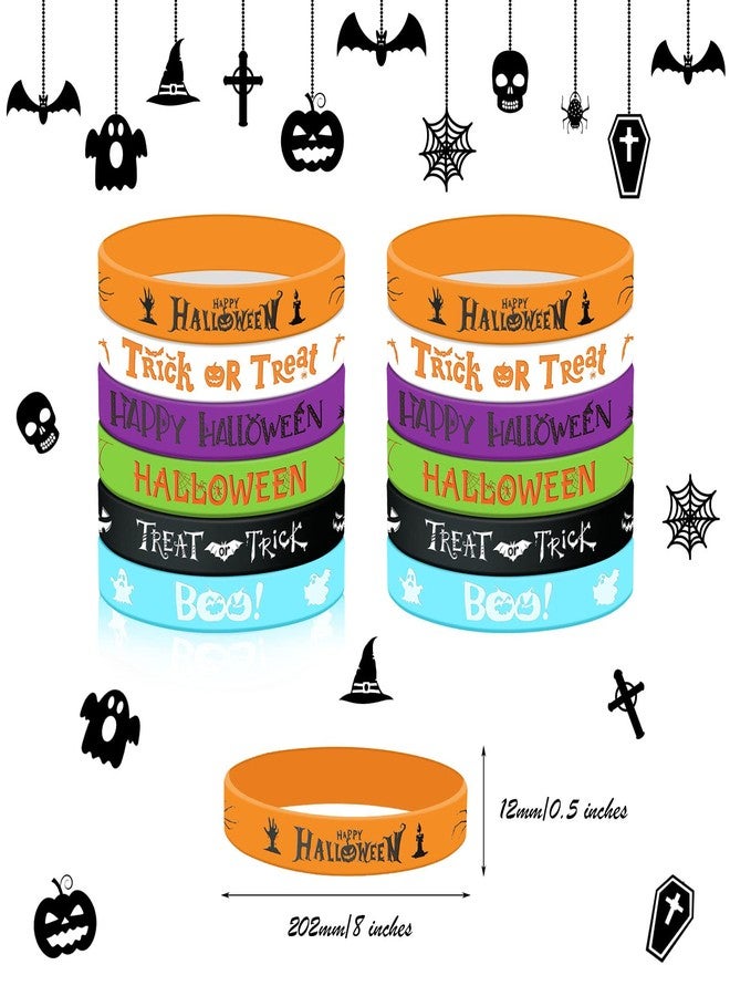 Capoda 24 Pcs Halloween Luminous Bracelets Glow in The Dark Halloween Silicone Bracelets Rubber Wristbands for Trick or Treat Theme Party Favors Goodie Bag Stuffers Supplies - Image 2