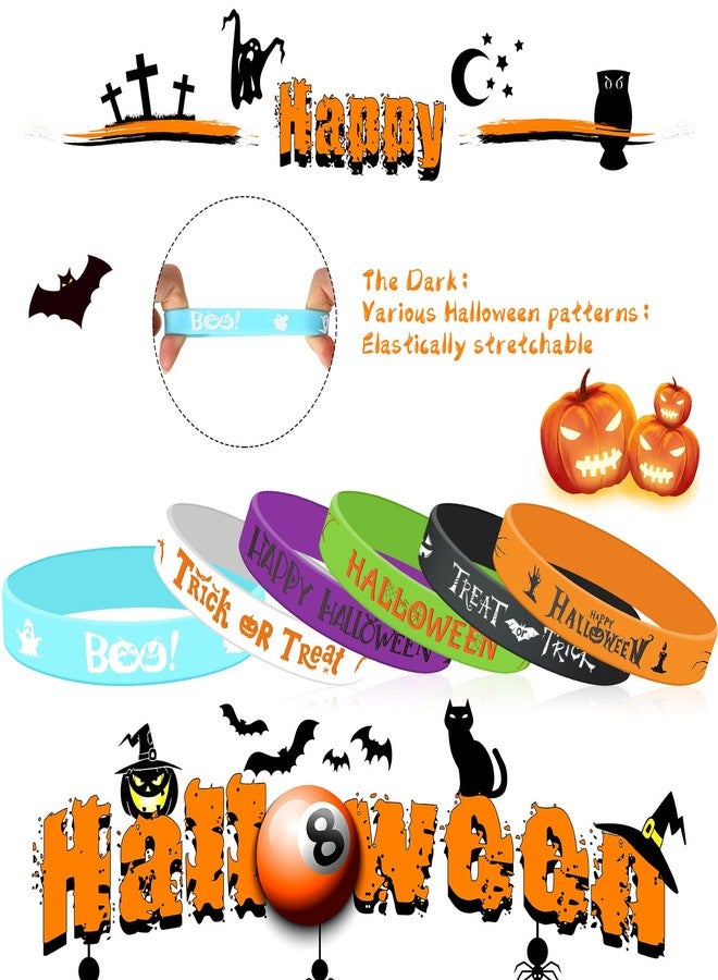Capoda 24 Pcs Halloween Luminous Bracelets Glow in The Dark Halloween Silicone Bracelets Rubber Wristbands for Trick or Treat Theme Party Favors Goodie Bag Stuffers Supplies - Image 3