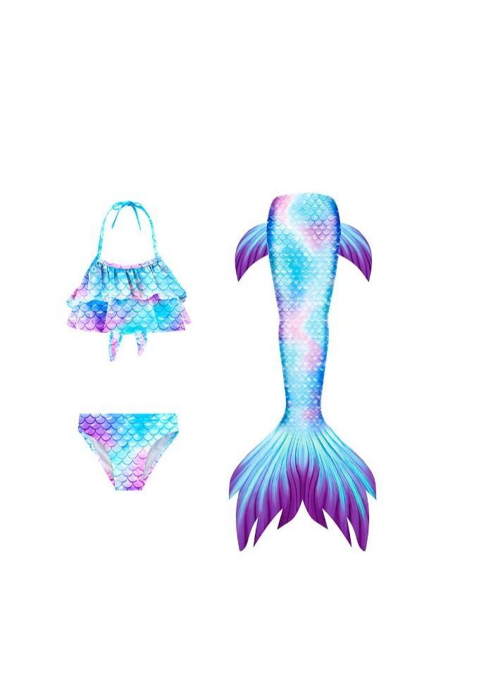 Y&D 3-Piece Mermaid Bathing Swimsuit Set 110cm - Image 2
