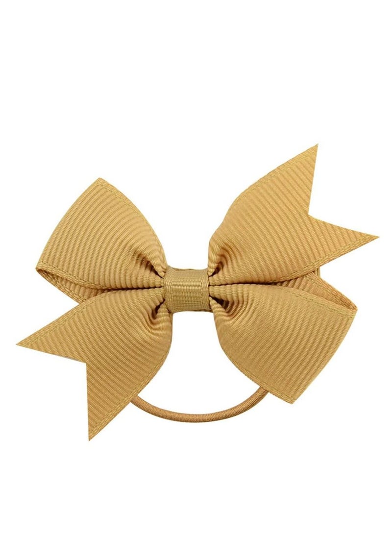 Y&D Cute Hair Tie Baby Girls Bows Ties Mini Boutique Elastic Rubber Ribbon Band Accessories for Kids Infants 40PCS Children's Pure Color  - Image 5