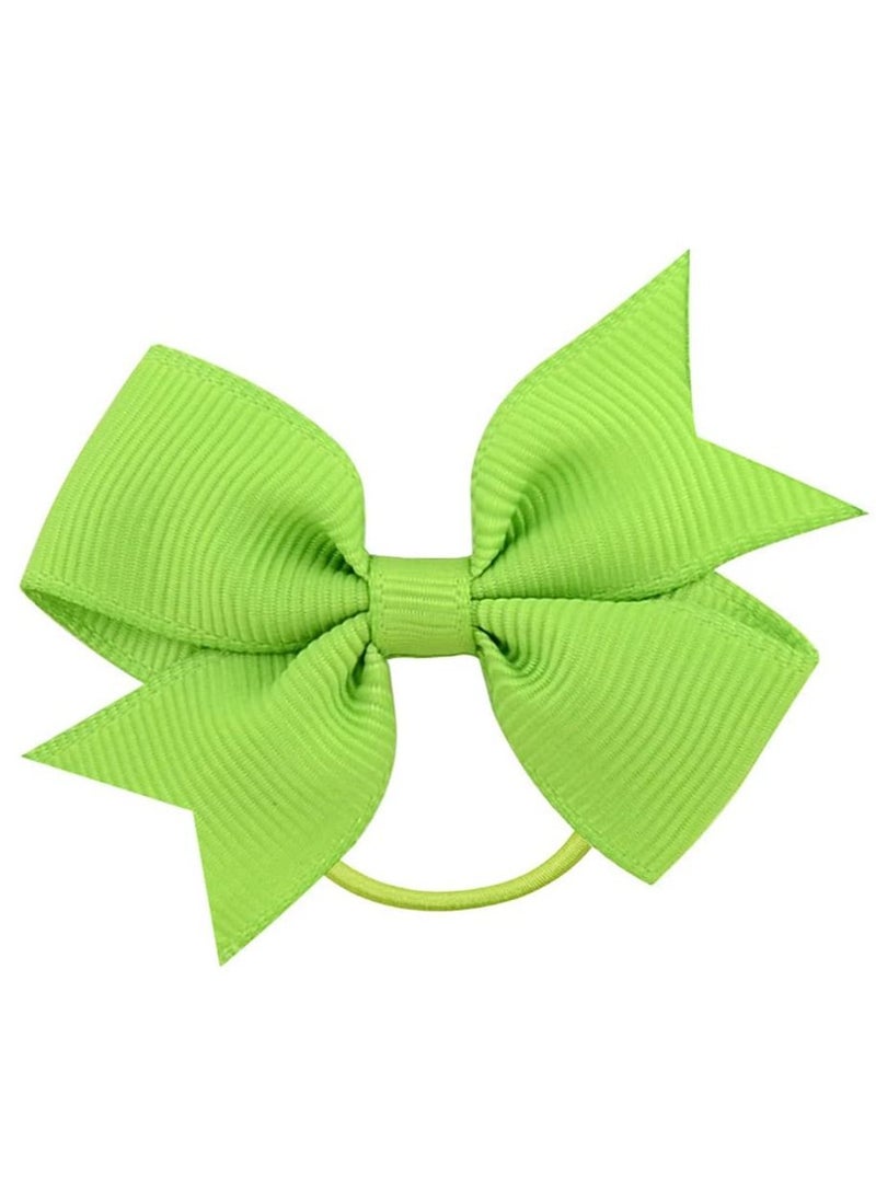 Y&D Cute Hair Tie Baby Girls Bows Ties Mini Boutique Elastic Rubber Ribbon Band Accessories for Kids Infants 40PCS Children's Pure Color  - Image 4