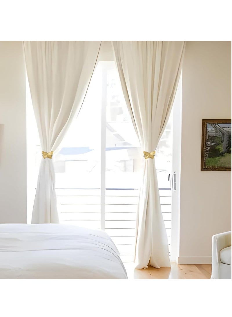 KASTWAVE 2 قطع مشابك ستارة مغناطيسية، حاملات ستارة، مشابك قماش مكونة من الراتنج، حبال ربط ستارة، مشبك مغناطيسي بجناح فراشة، حبال مشابك لحامل ستارة نوافذ، لتزيين شرفة المقهى - Image 4