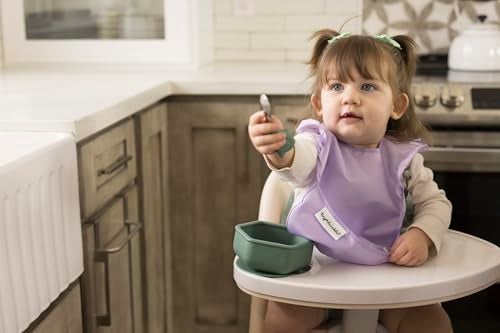 Tiny Twinkle Mess Proof Baby Bibs for Eating – Waterproof, Wipeable Toddler Bibs with Pocket – Baby Food Bibs for Girls & Boys(3 Pack, Floral Pop) - Image 3