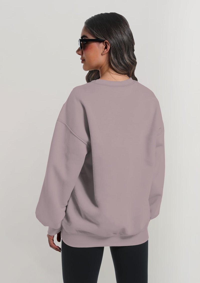 XFIFM 2 Pack Womens Oversized Sweatshirts Hoodies Long Sleeve Tops Fall Winter Clothes Crewneck Cozy Outfits Pullover Grey/Brown - Image 2