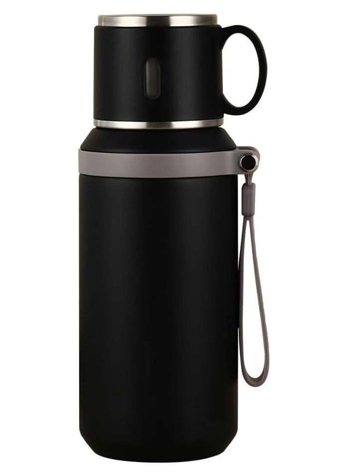 عربست كوب سفر، ترمس من الفولاذ المقاوم للصدأ بسعة 600 مل مع غطاء، زجاجة مياه معزولة ومضادة للتسرب للرجال والنساء - Image 1