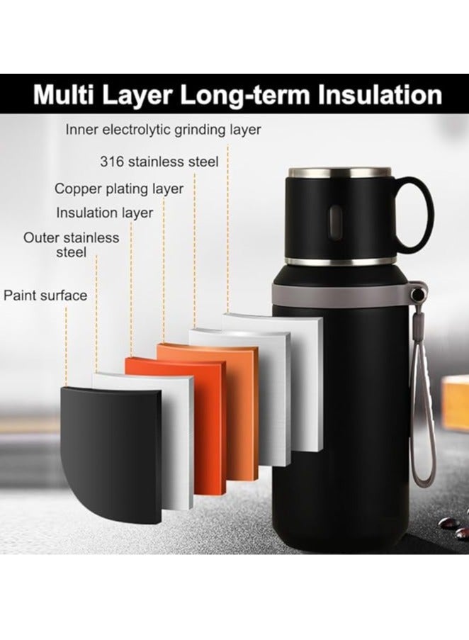 عربست كوب سفر، ترمس من الفولاذ المقاوم للصدأ بسعة 600 مل مع غطاء، زجاجة مياه معزولة ومضادة للتسرب للرجال والنساء - Image 4