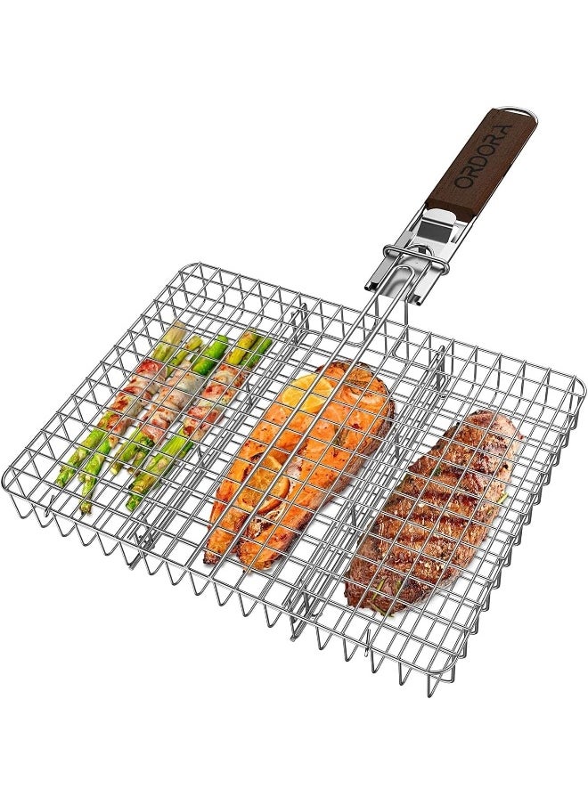 GO2CAMPS GO2CAMPS Barbeque Net with Wooden Handle, Medium  - Image 2