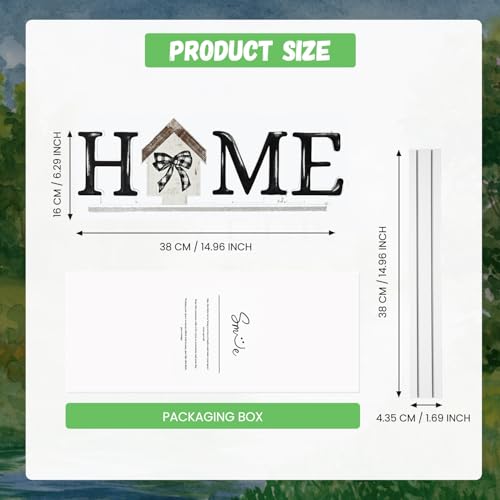 Sm:)e Smile Interchangeable Home Table Signs Spring Easter Tulips Bunny with 10 Pcs Seasonal Icons Wooden Sign Decor HOME Letter Sign Ornaments Set Decorative Shelf Blocks - Image 3
