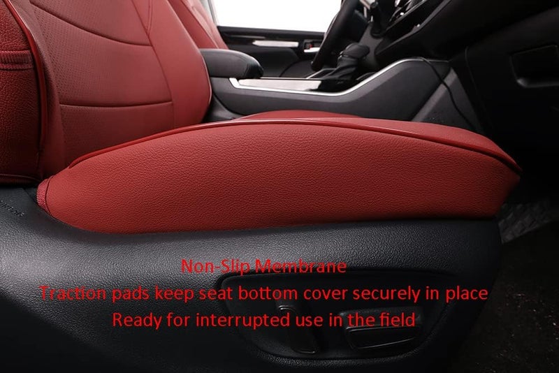 EKR Custom Fit Burgundy Faux Leather Seat Covers for Honda Pilot LX 2016-2021 & EX 2019-2021 - 8 Seats Full Set - Image 2