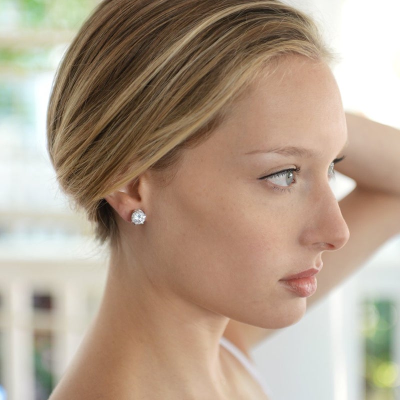 Mariell 3 Carat Cubic Zirconia Crystal Clip-On Stud Earrings for Non-Pierced Ears, Jewelry Gift for Women - Image 5