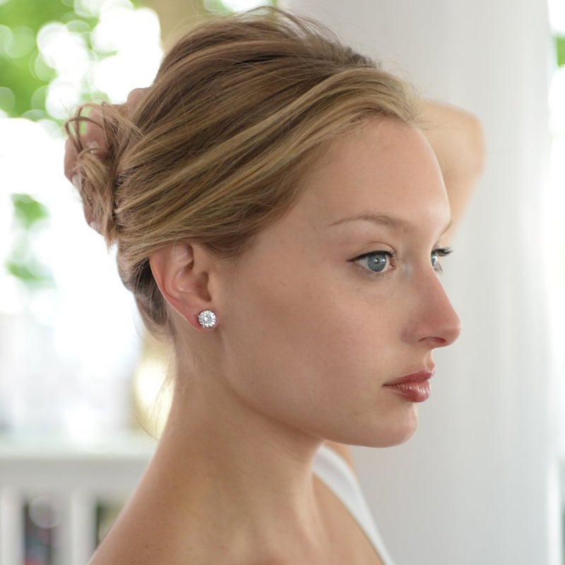 Mariell 3 Carat Cubic Zirconia Crystal Clip-On Stud Earrings for Non-Pierced Ears, Jewelry Gift for Women - Image 2