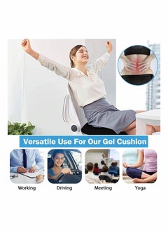 Generic Gel Seat Cushion, Gel Seat Cushion for Long Sitting with Non-Slip Cover (Blue)  - Image 2
