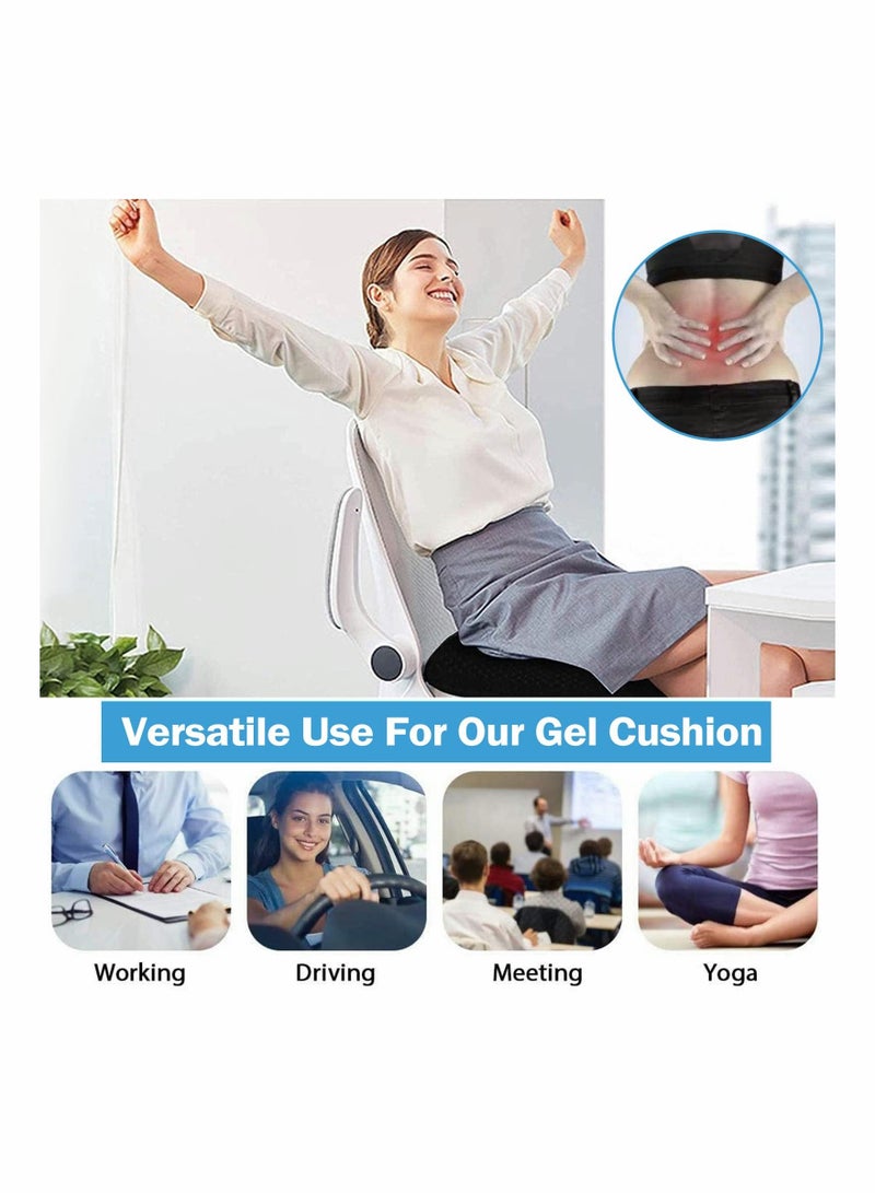 Gel Seat Cushion, Gel Seat Cushion for Long Sitting with Non-Slip Cover (Blue)  - Image 2