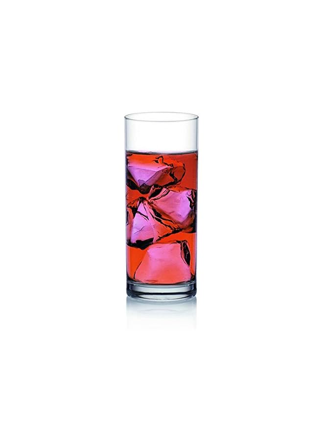 S-TOP Fin Line Hi Ball Glass, Set Of 6, Clear, 355 Ml, B01213, Highball Glass, Tall Glass, Beverage Glass, Long Drink Glass, Water Glass, Juice Glass - Image 2
