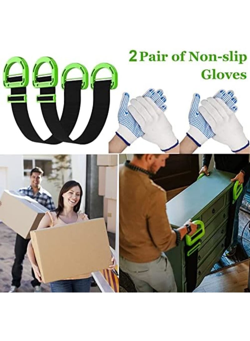 SYOSI Moving Straps, 2 Pack Adjustable Lifting Moving Straps, Handle Lifting Straps with Non-slip Gloves for Move and Carry Furniture, Appliances, Mattresses, Boxes, Support up to 600lbs - Image 4
