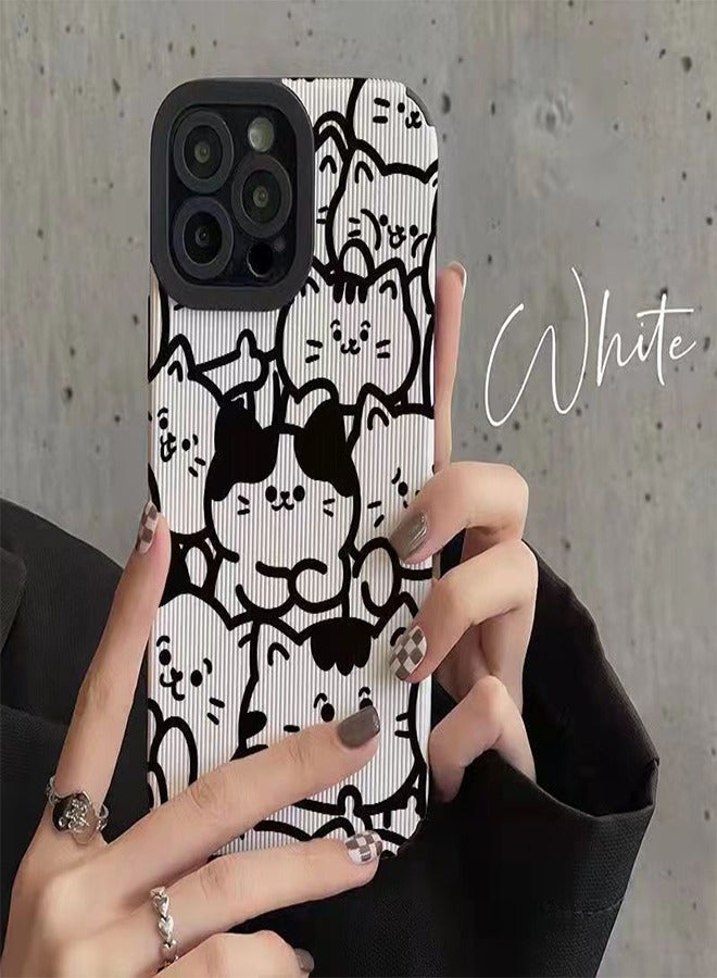 VR CREATIVE Protective Case Cover For Apple iPhone 13 Pro Max Cute Cats Design White - Image 2